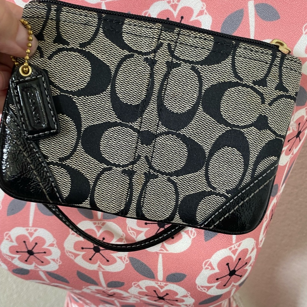 Coach - or inspired by…. Black and grey  Designer wristlet